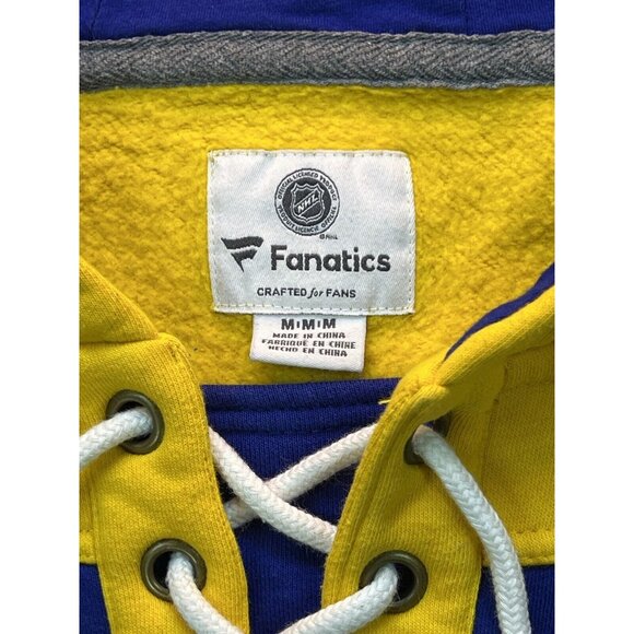 Fanatics Buffalo Sabres NHL Blue/Yellow Hoodie Sweatshirt Heavy Mens Size MD - Picture 4 of 6